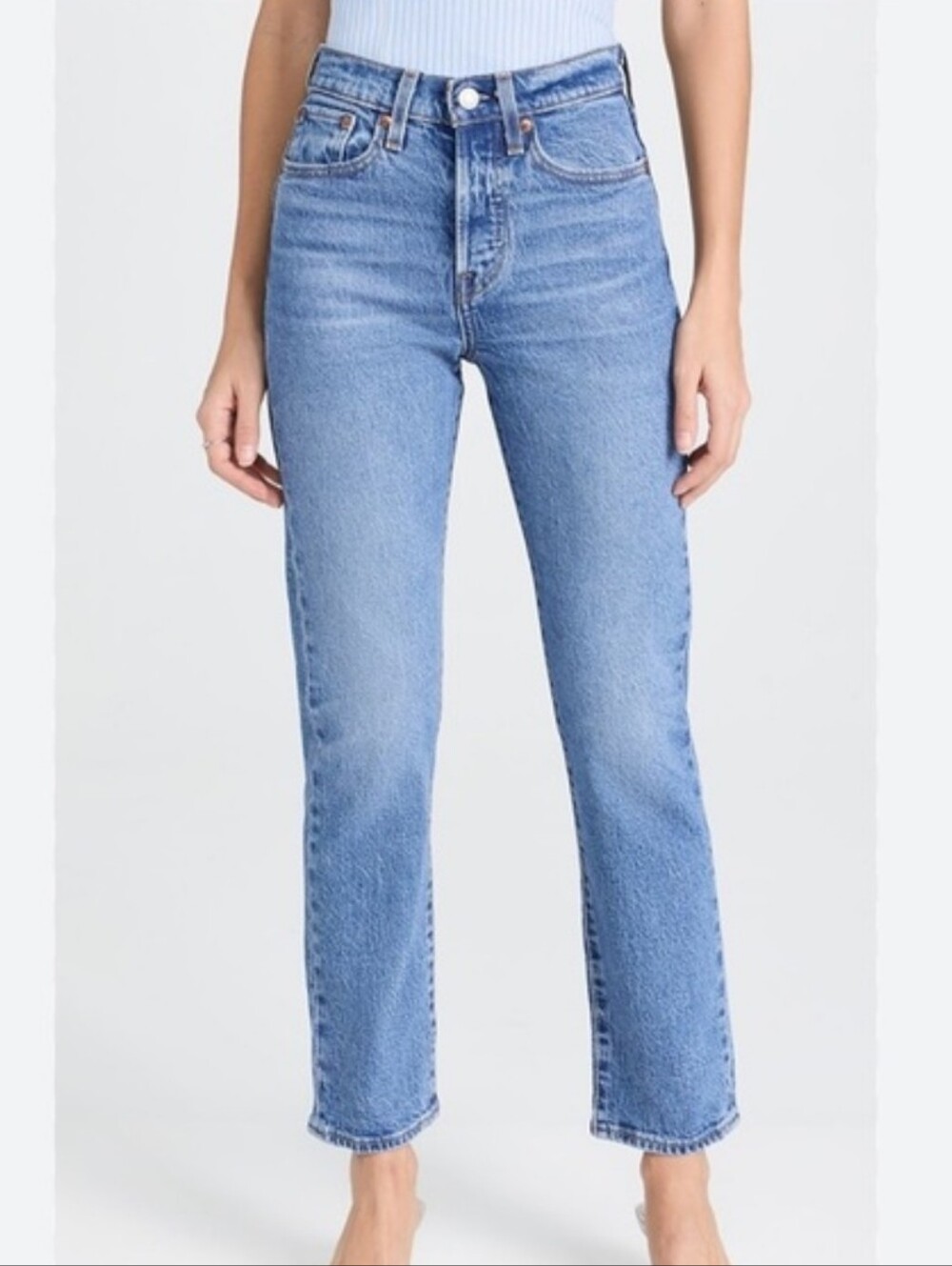 Levi's High-Rise Wedgie Straight Jeans in Blue Size 29x28 Casual Everyday - Picture 2 of 11